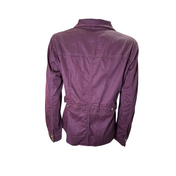 J Crew Military Utility Jacket Cotton Hidden Zip and Button Closure Sz M EUC - Picture 4 of 8